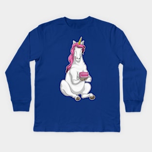 Unicorn Birthday Cake Kids Long Sleeve T-Shirt